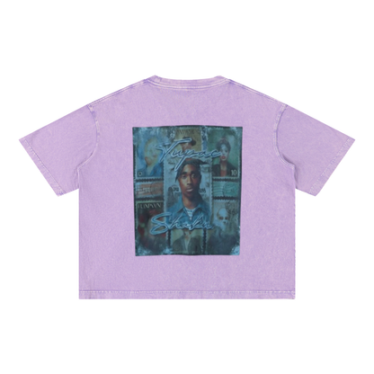 Mineral Wash Boxy Cotton T-Shirt For Men | MuddyStock Originals Purple