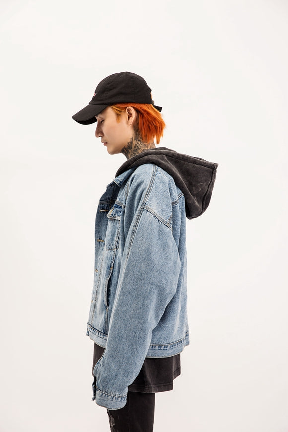 Two-sided wash denim jacket for men and women MuddyStock null