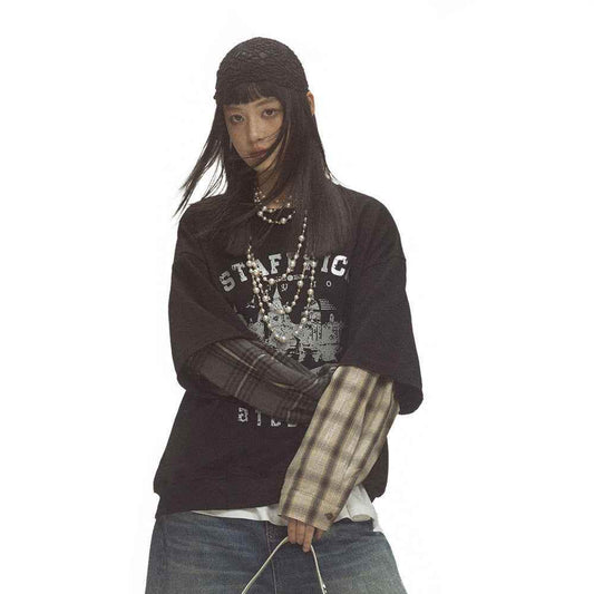 Retro City Printed Crew Neck Sweatshirt For Women MuddyStock