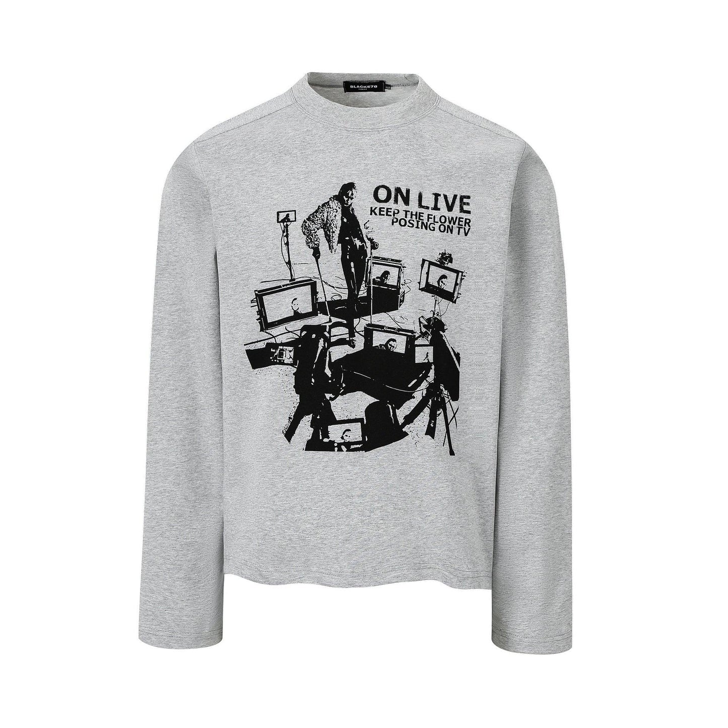 Street Style Unique Pattern Casual Loose Long Sleeve T-Shirt For Men And Women | MuddyStock Originals Gray eprolo