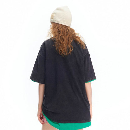 Golden Silkworm Frog Printed Distressed T-shirt For Women MuddyStock