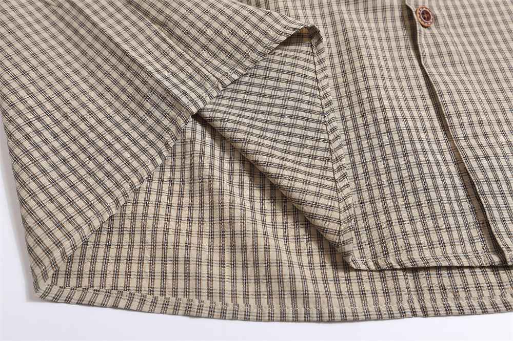 Fashion Fine Plaid Short-sleeved Shirt For Men null