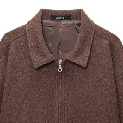European And American Women's Polo Collar Jacket All Products