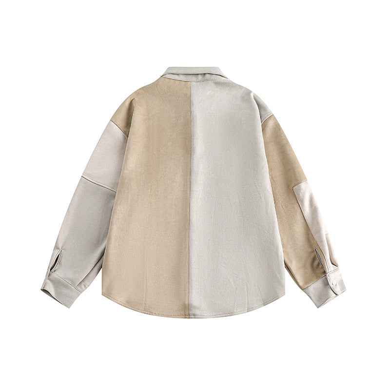 Irregular Patchwork Long Sleeve Shirt For Men And Women