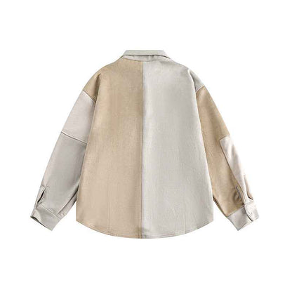 Irregular Patchwork Long Sleeve Shirt For Men And Women