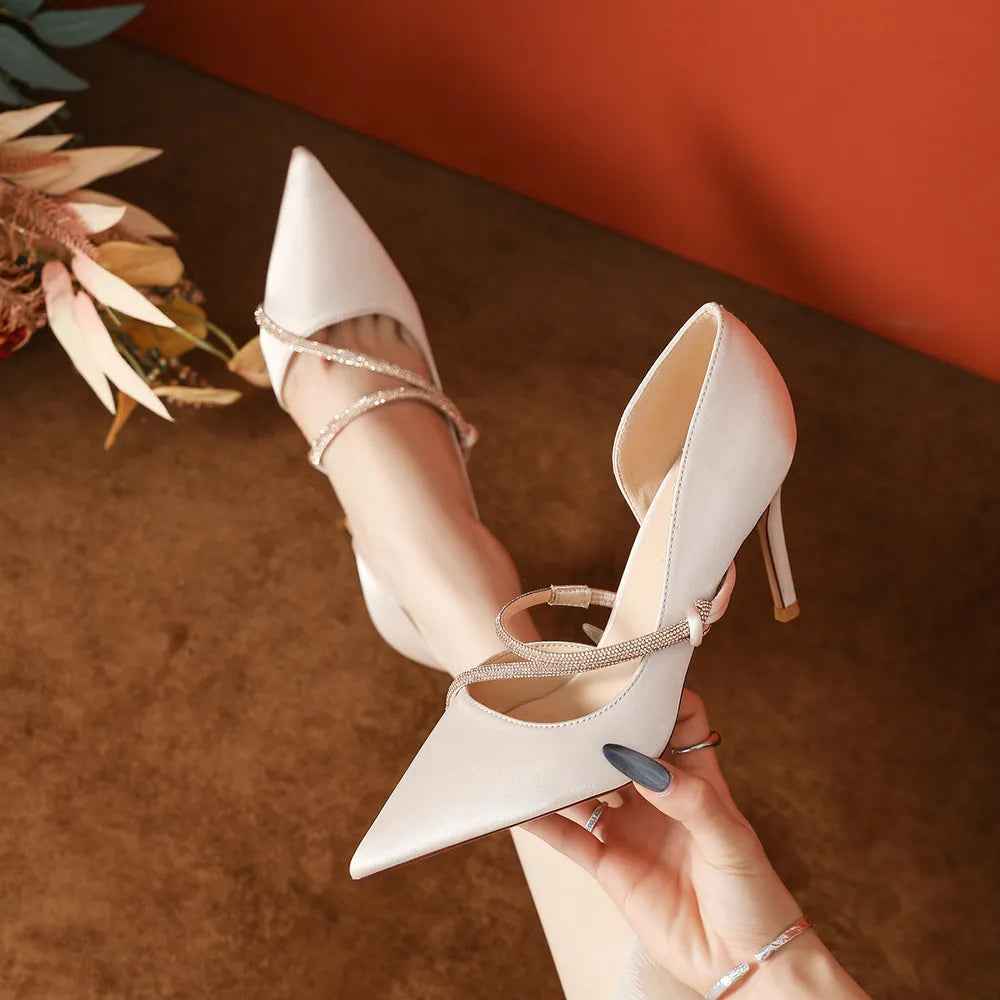 Pointed Toe High Heel Pumps Apricot