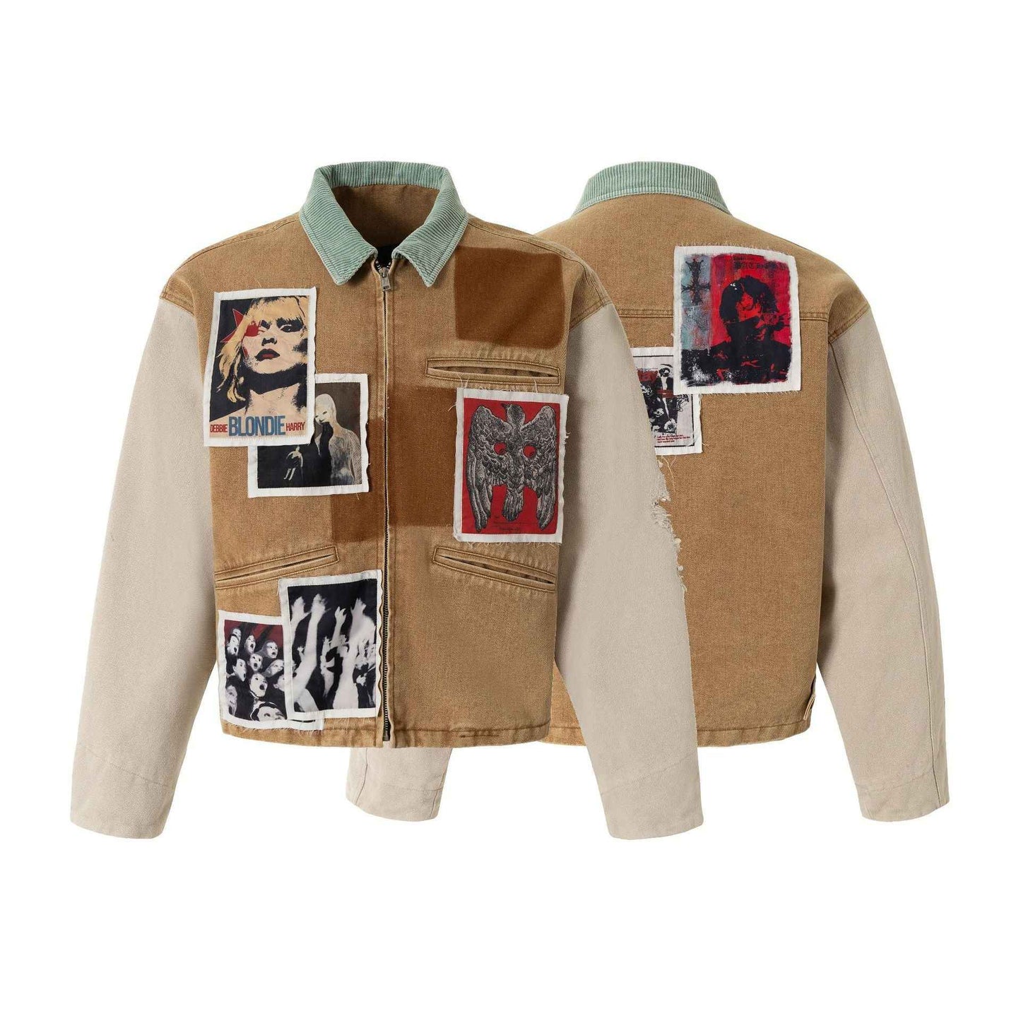 Street Style Patchwork Printed Vintage Heavyweight Jacket For Men | MuddyStock Originals MuddyStock