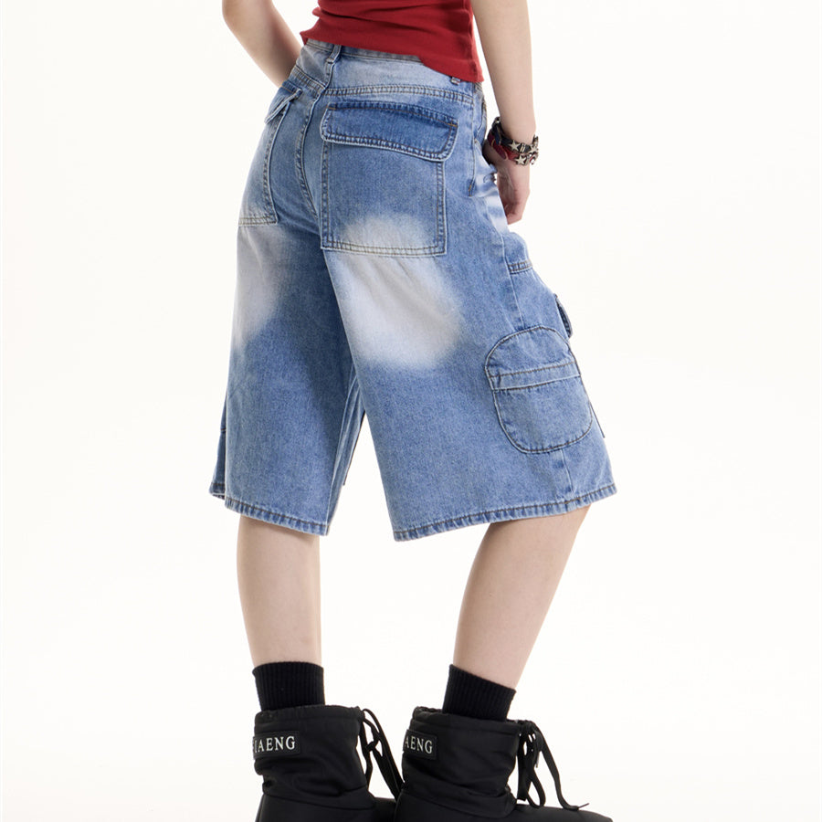 Women's Retro Ripped Denim Shorts