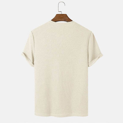 Men Summer Solid Color Round Neck Basic T-Shirts MuddyStock