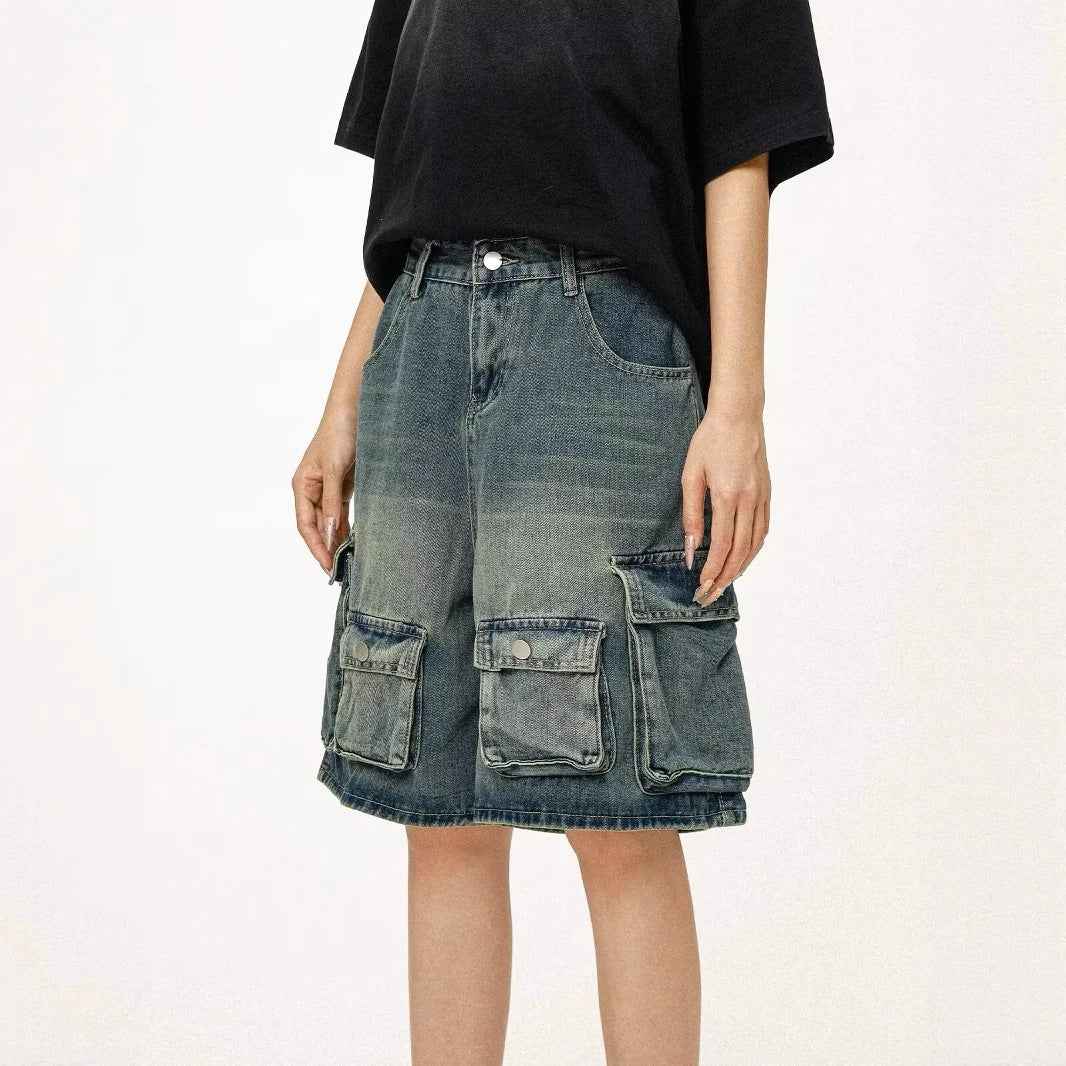 Multi-pocket Women's Loose-fit Denim Shorts
