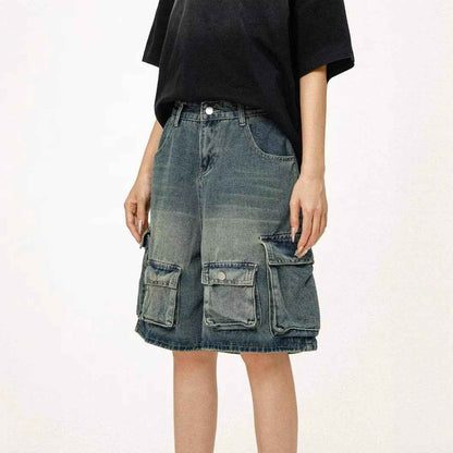 Multi-pocket Women's Loose-fit Denim Shorts