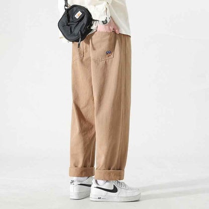 Men's Loose Cargo Pants Straight Casual Trousers 9215 Khaki MuddyStock