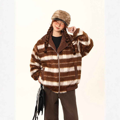 Retro Letter Embroidery Turn-down Collar Coat for Women | MuddyStock Originals MuddyStock