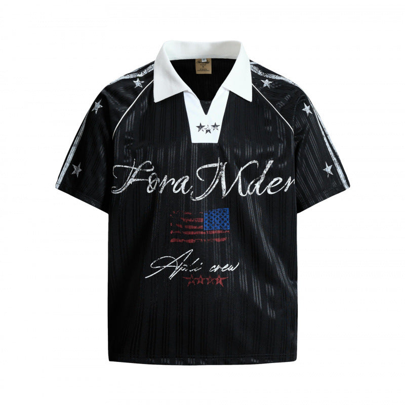 High-street Designer-style Short-sleeve T-shirt For Men Black