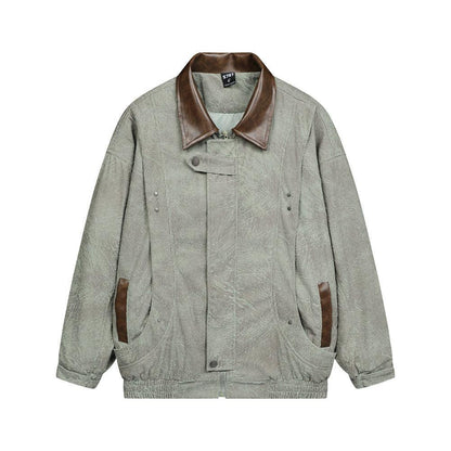 Tie-dyed Old Dark Pattern Baggy Coat For Women Green All Products