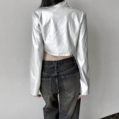 Zipper Short Leather Jacket For Women | MuddyStock Originals MuddyStock