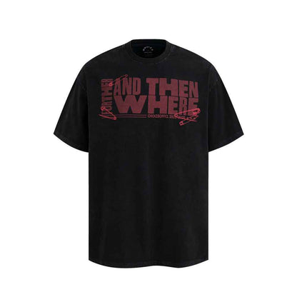 Letter Print Washed Short Sleeve T-Shirt For Men | MuddyStock Originals Black MuddyStock