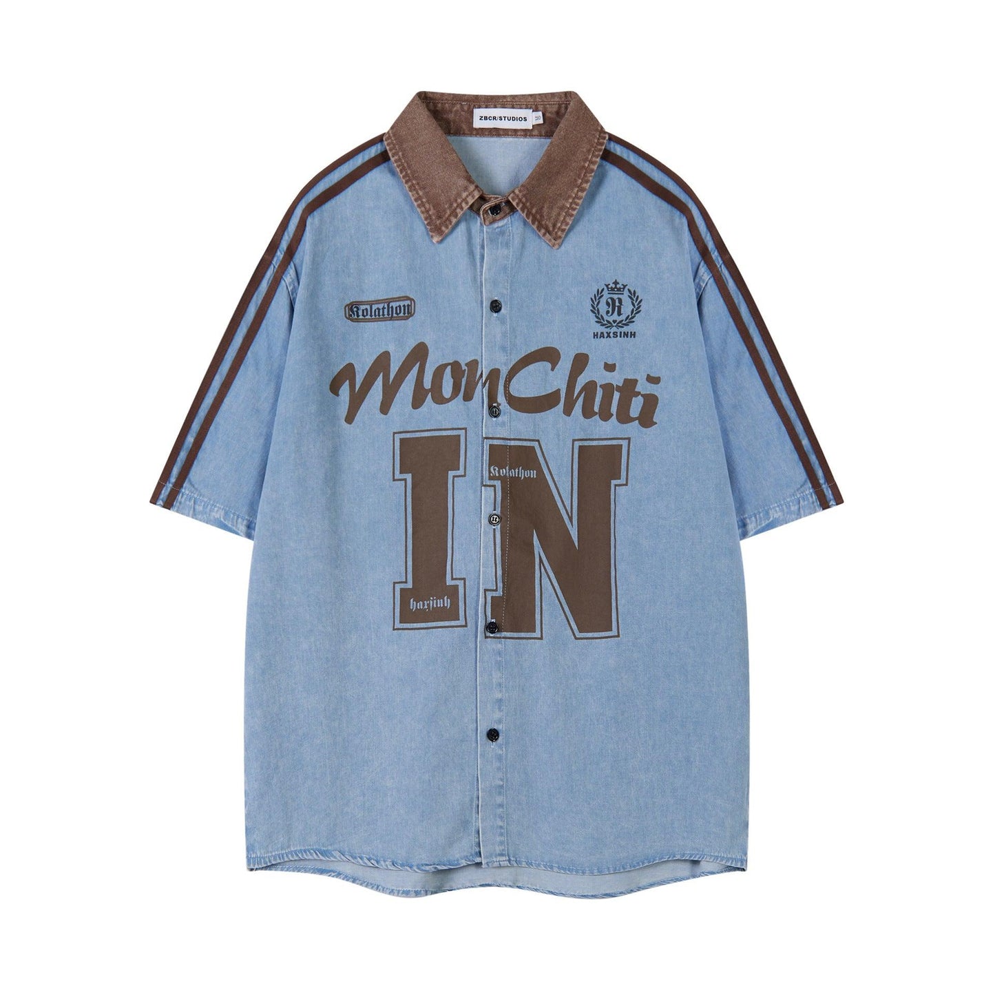 Splicing loose men's short sleeve shirt | MuddyStock Originals