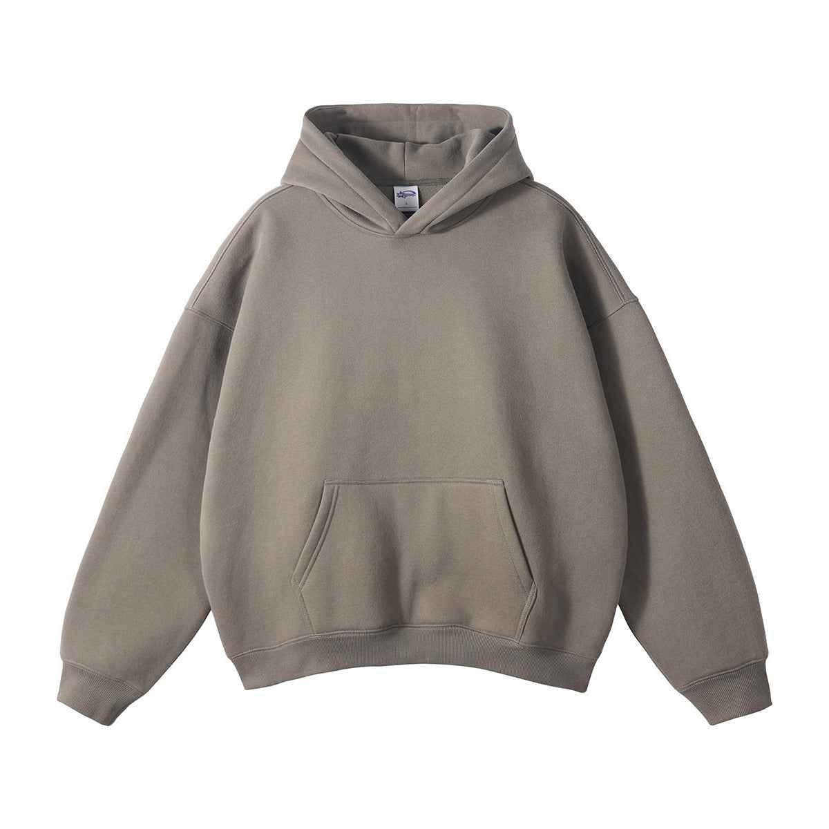 Loose Fleece Trendy Drop Shoulder Hoodie For Men And Women Gray Coffee MuddyStock