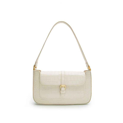 High-end Print Shoulder Bag For Women | MuddyStock Originals Milkshake white Large Crocodile pattern