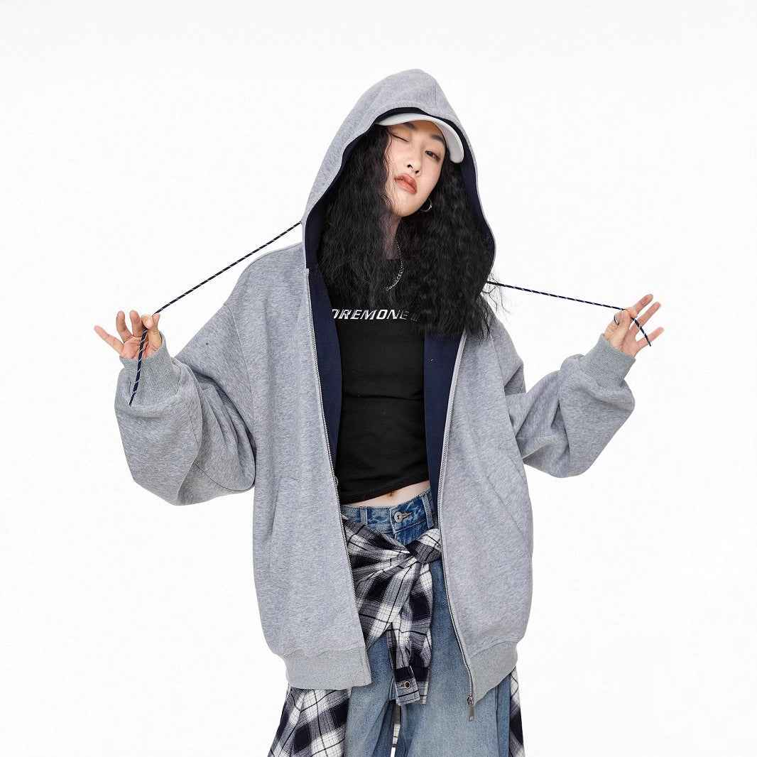 Retro Color-block Hoodie For Women | MuddyStock Originals Light gray eprolo