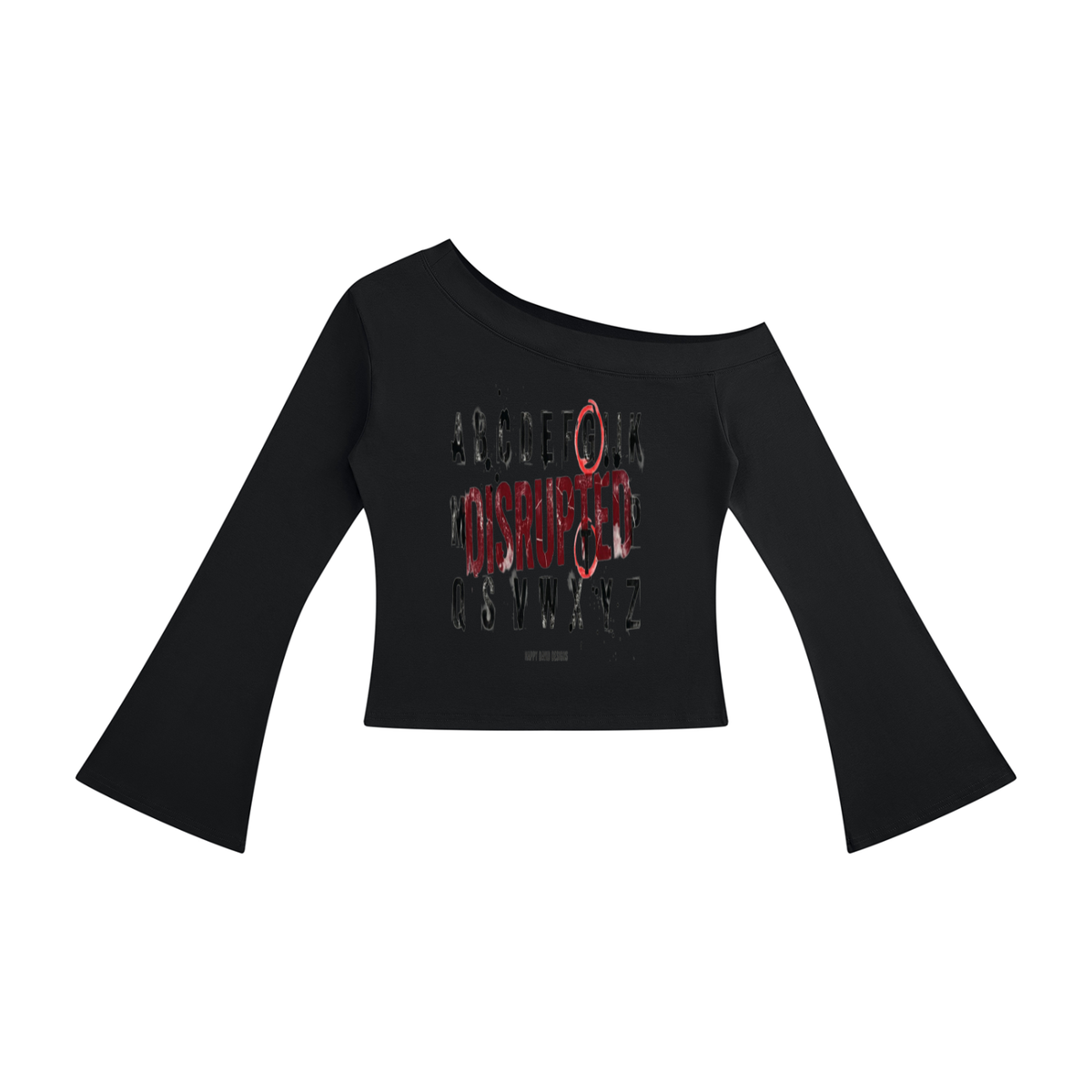 Women's Off-Shoulder Bell Sleeve T-Shirt | MuddyStock Originals Black