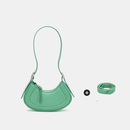 Niche One Shoulder Crossbody Crescent Bag For Women Green