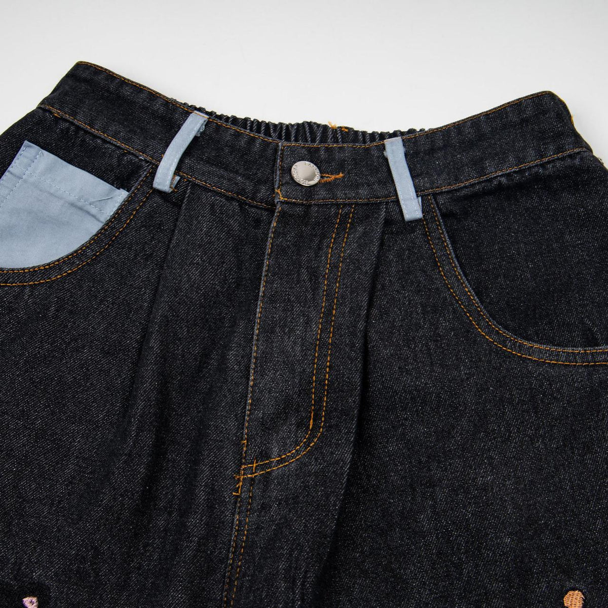 Animal patch patchwork wide leg jeans for women | MuddyStock Originals