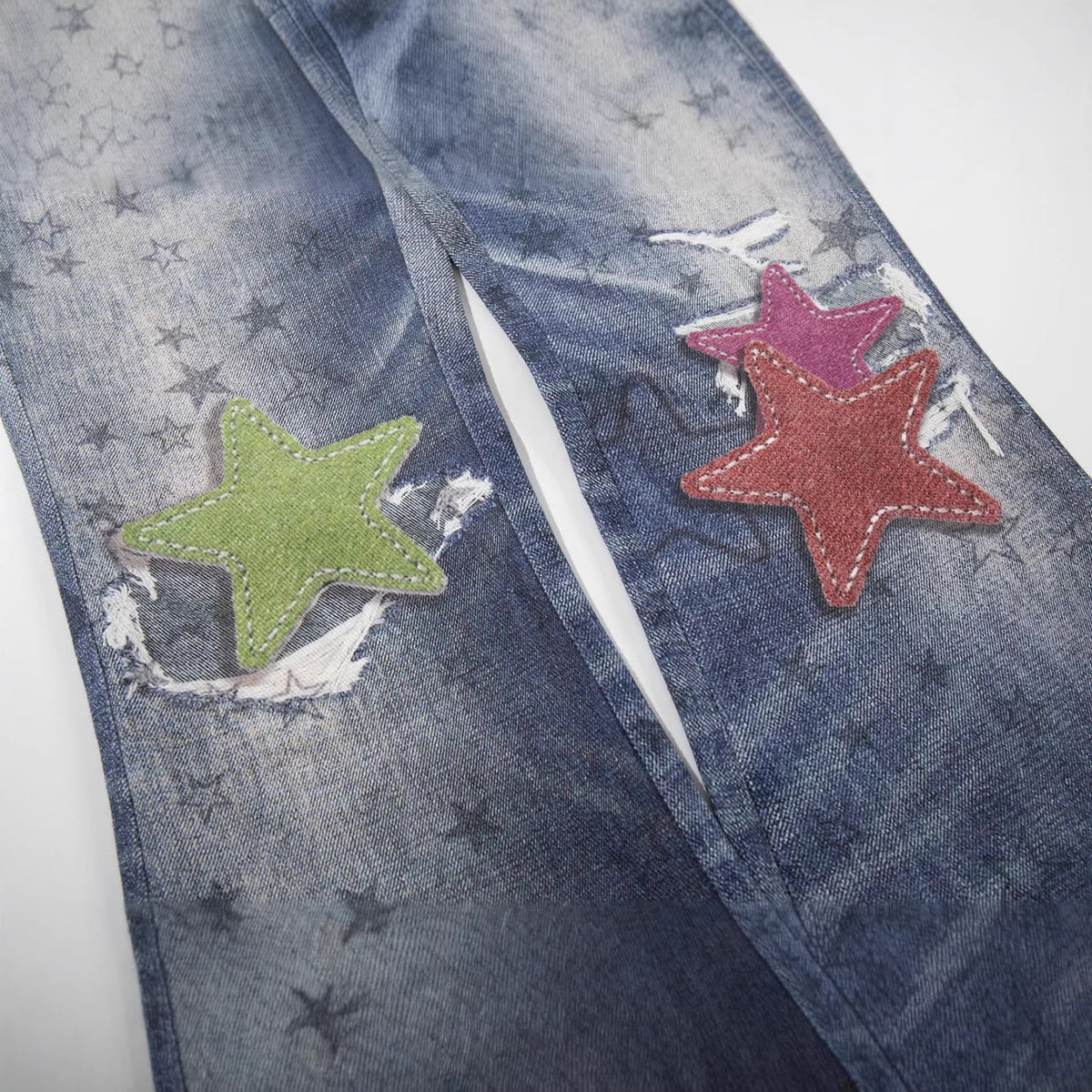 Vintage Star Digital Printed Jeans For Women | MuddyStock Originals