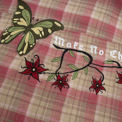 American Retro Plaid Shirt For Women MuddyStock