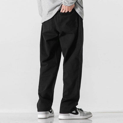 Retro Solid Color Loose Straight Trousers MuddyStock