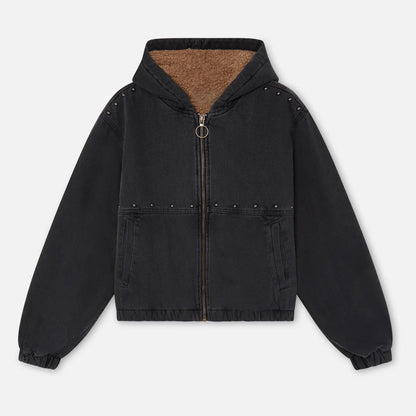 Fleece-lined Casual Hoodie For Men Black MuddyStock null