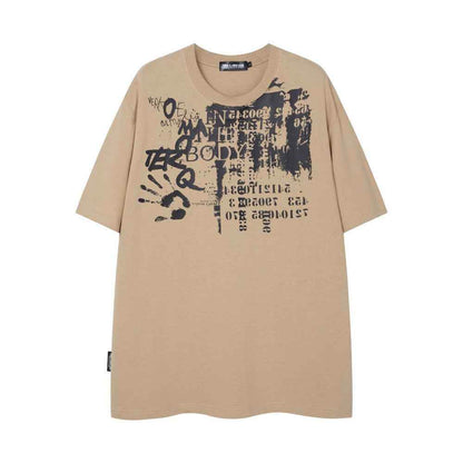 Palm Print Abstract Printing Short Sleeve T-shirt For Men MuddyStock