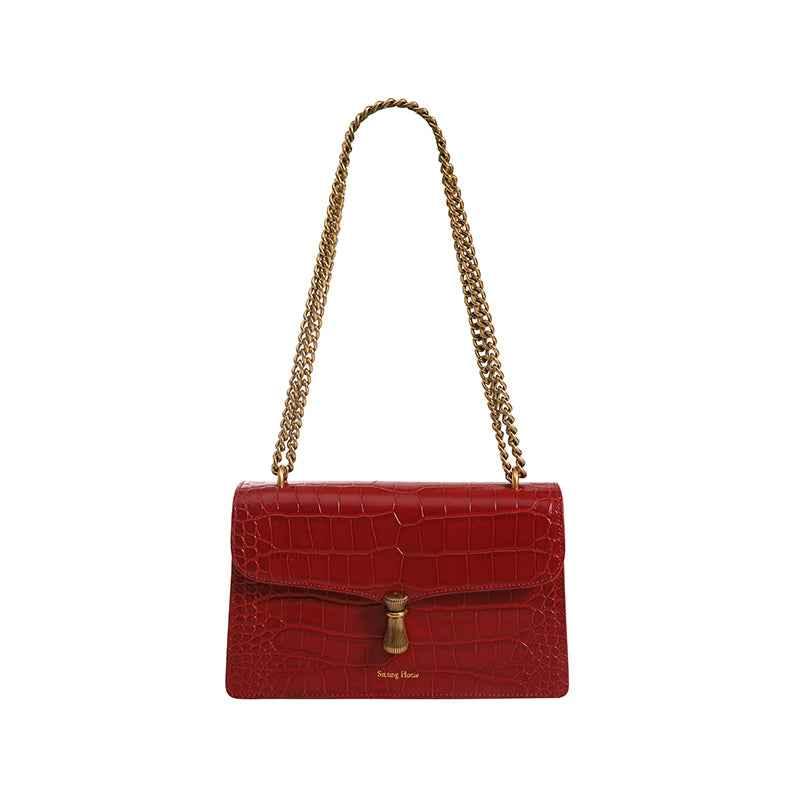Niche Leather Women's One-shoulder Messenger Chain Bag null