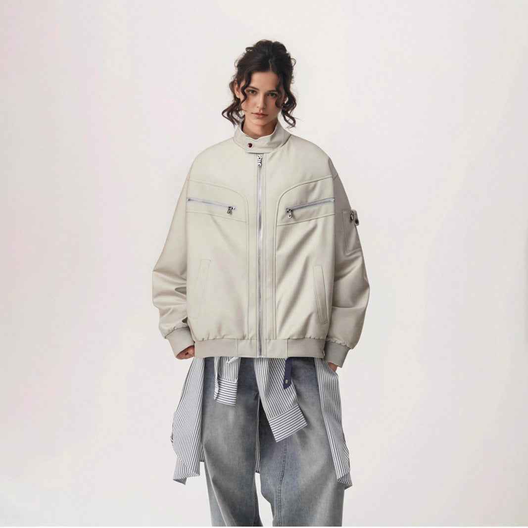 Street Vintage Multi-Pocket Zip-Up Stand Collar Jacket for Men And Women | MuddyStock Originals MuddyStock