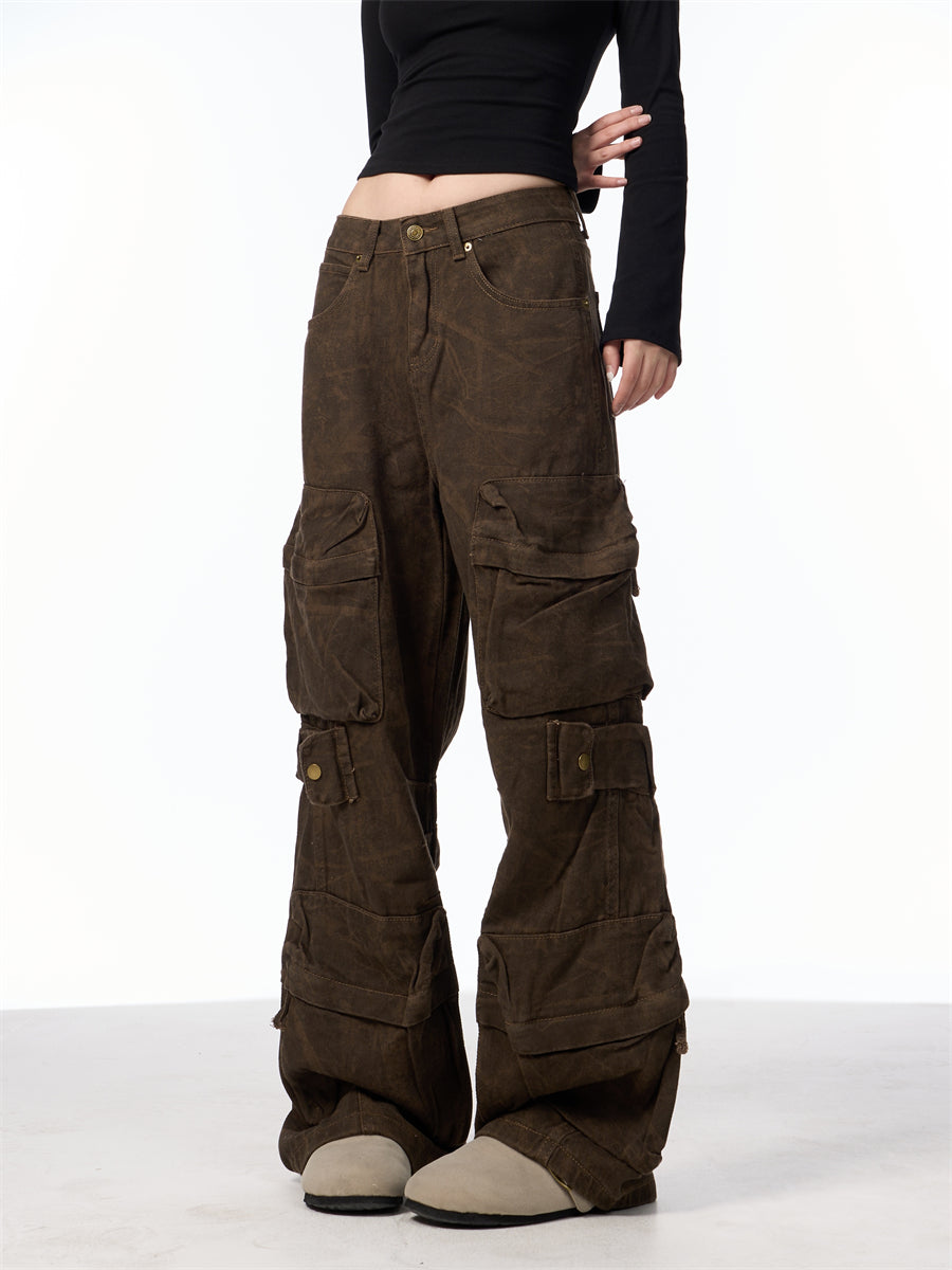 Retro Design Camouflage Cargo Pants For Women
