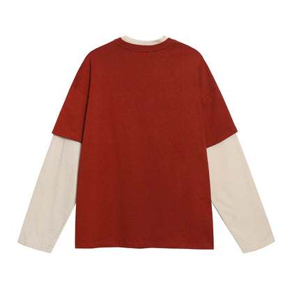 Fake two piece t-shirt for men and women MuddyStock