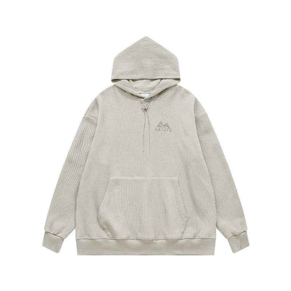 Men's Clothing Texture Knitted Embroidered Hoodie Sand Color MuddyStock