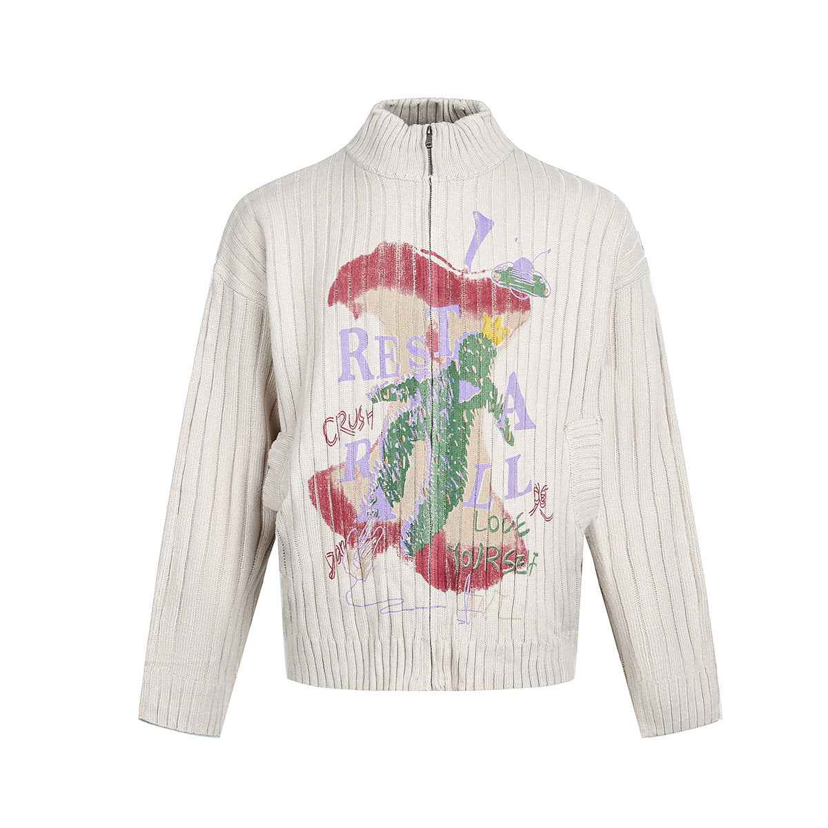 Half high neck knitted printed sweater for men and women | MuddyStock Originals MuddyStock