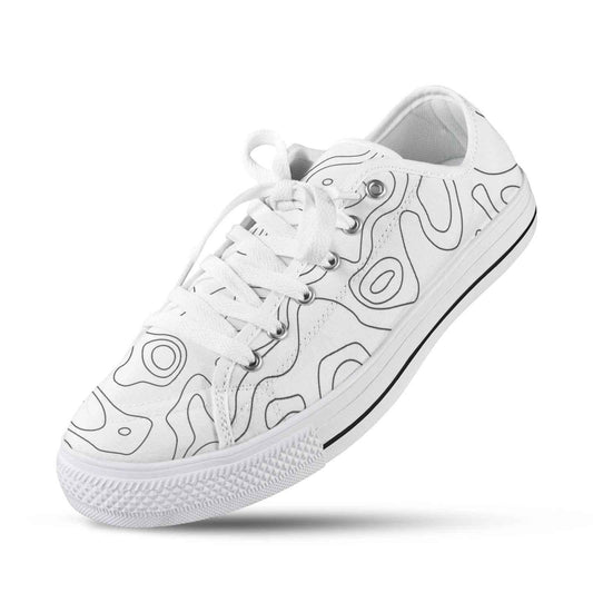 Seattle Low Top Men's Shoes With Abstract Design White