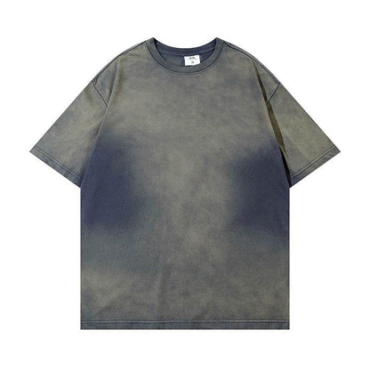 Wash Distressed Dirty Short Sleeve For Men Sapphire Blue MuddyStock