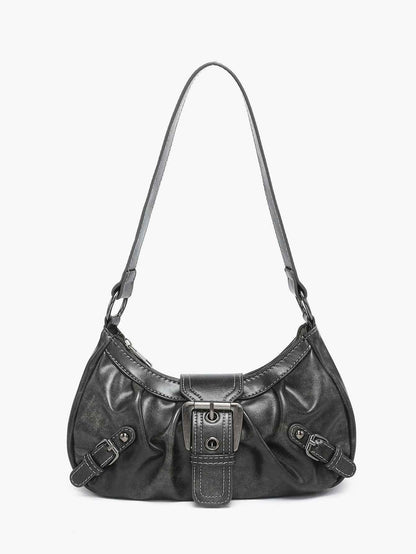 Women's Vintage Two-tone Shoulder Bag Dark Gray null