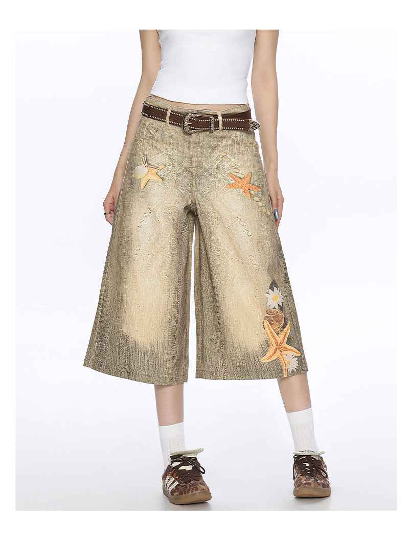 Women's American-style Retro Cropped Pants MuddyStock