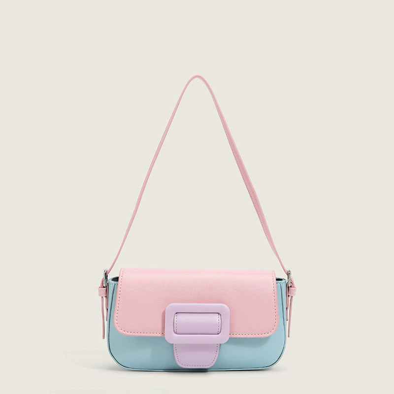 Niche French Underarm Shoulder Bag For Women Pink blue