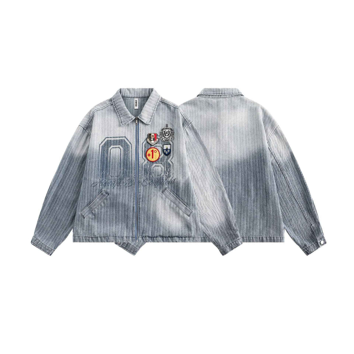 Washed gradient denim jacket for women | MuddyStock Originals