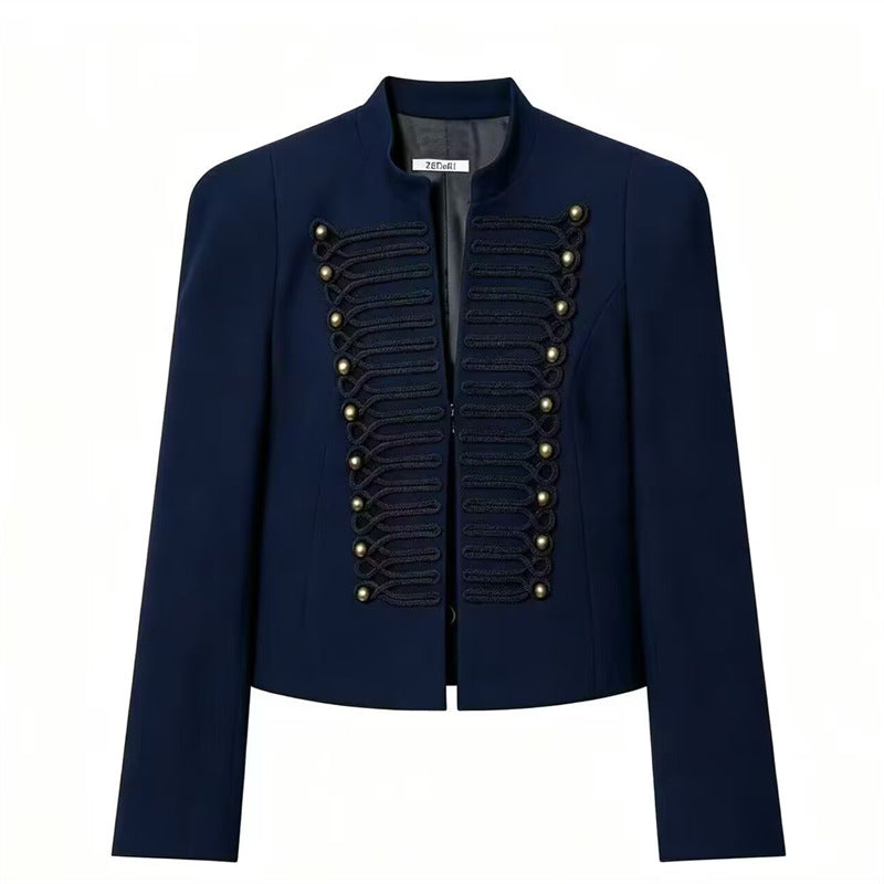 Spring Slim-fit Suit Casual Jacket For Women Dark Blue All Products