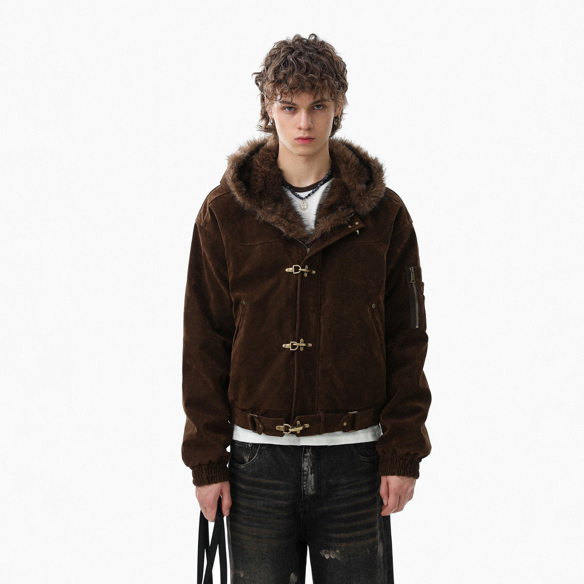 Metal Button Hoodie For Men | MuddyStock Originals
