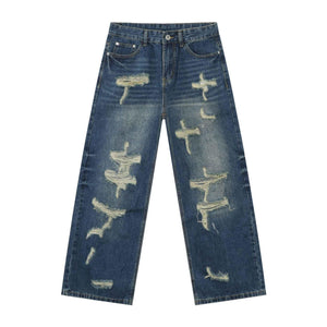 American Style Distressed Denim Pants For Men | MuddyStock Originals Blue