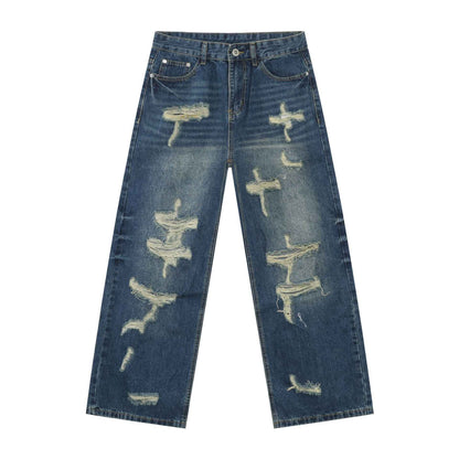 American Style Distressed Denim Pants For Men | MuddyStock Originals Blue MuddyStock