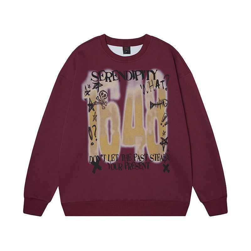 Graffiti Crewneck Sweatshirt for Women | MuddyStock Originals Burgundy